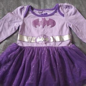 Girls sparkle Batman purple dress 12 mth